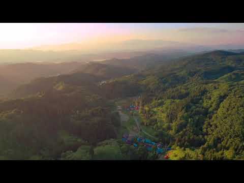 【ドローン空撮】西会津町長桜自治区　「天空の郷」の夕暮れ