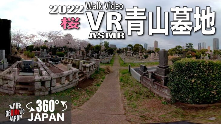 【VR】 青山墓地   桜  Aoyama  VR AMSR in  COVID-19 Japan 2022