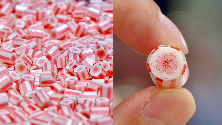 【製造風景】大量な桜柄のキャンディーの作り方 Lollipop candy make 【PAPABUBBLEパパブブレ】手作り飴 수제캔디 糖果製作  Handmade candy
