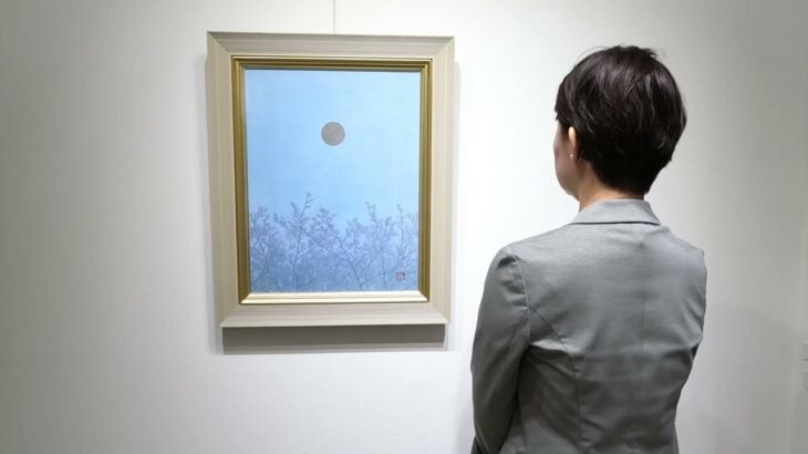南里康太　「月と桜」　桜　絵画　満月　風景画　インテリア　日本画　和風
