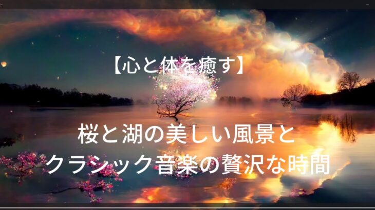 【心と体を癒す】桜と湖の美しい風景とクラシック音楽の贅沢な時間