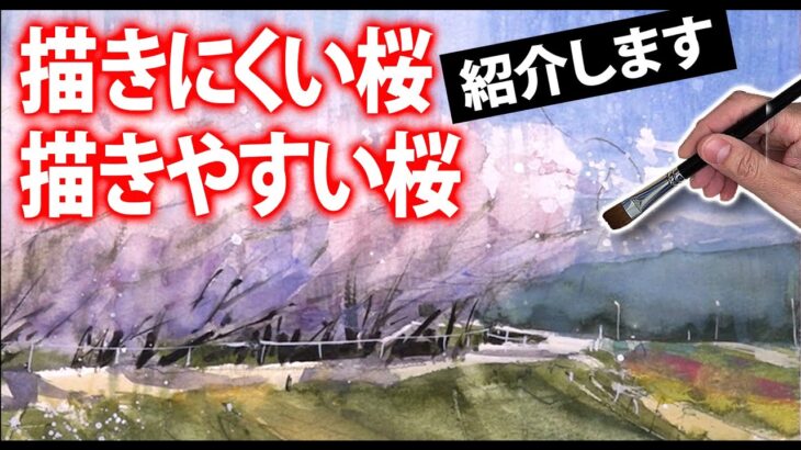 【水彩画】描きやすい桜　描きにくい桜　スケッチの季節　アングル　旅