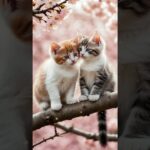 子猫と桜と雪