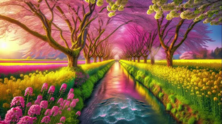 【癒し風景】美しい桜と菜の花が織りなす大自然｜リラックスピアノ音楽｜睡眠用・作業用BGM Nature | Relaxing Piano Music | Background Music