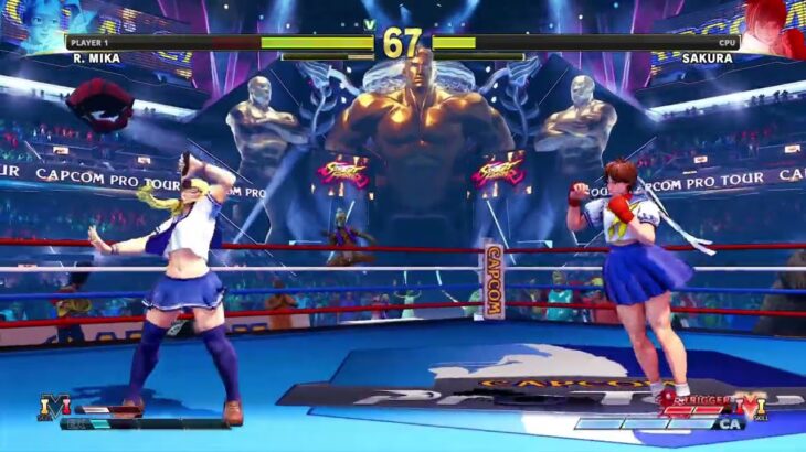 STREET FIGHTER V R Mika vs Sakura