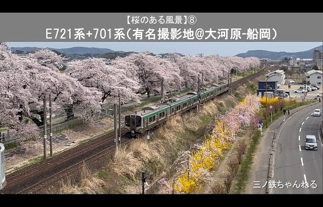 【桜のある風景】⑧　E721系+701系（有名撮影地@大河原ー船岡）2023年